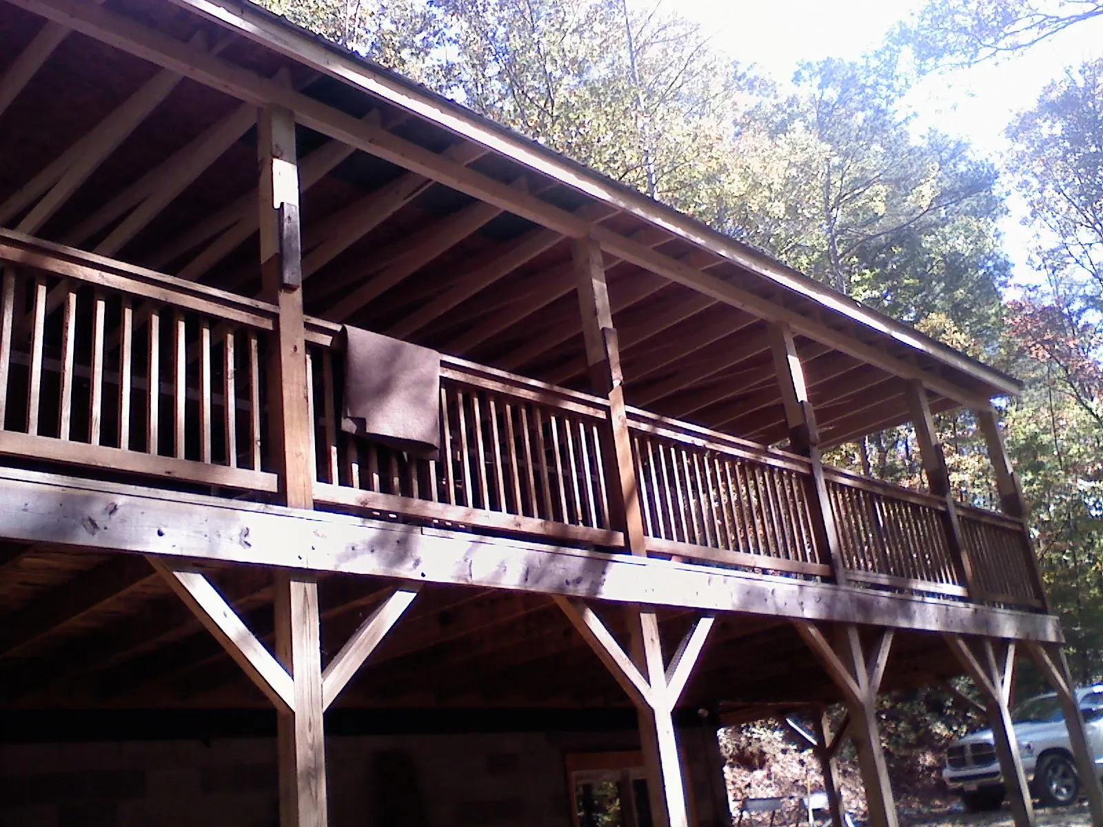 Timber framing under a new elevated porch and deck — Roof Leak Repair in Glade Hill by Roofing Brothers